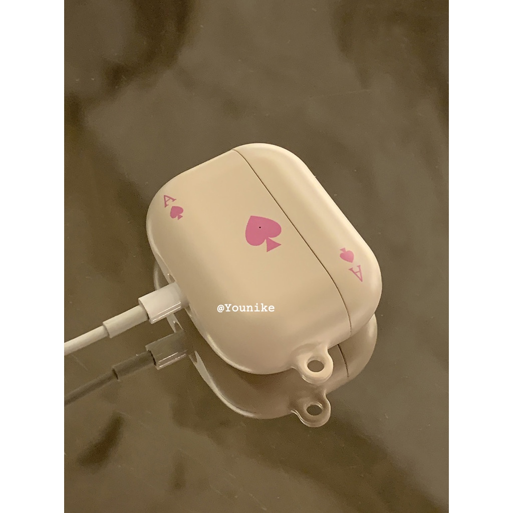 Vỏ Bảo Vệ Hộp Sạc Tai Nghe Bluetooth Không Dây air / pods pro3 Hình Trái Tim Màu Hồng Phong Cách Hàn Quốc Ốp