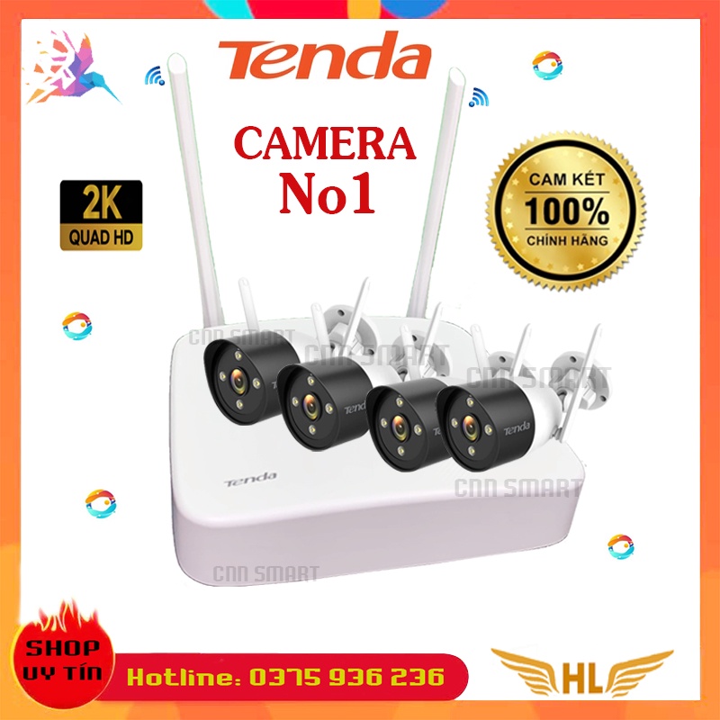 Trọn bộ 4 Camera IP Wifi Tenda 3MB 2K siêu nét K4W-3TC - Chính hãng TENDA