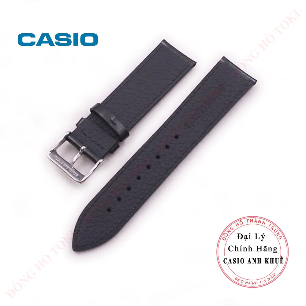 Dây da đồng hồ casio MTP-1314L chính hãng da đen trơn cỡ 22mm