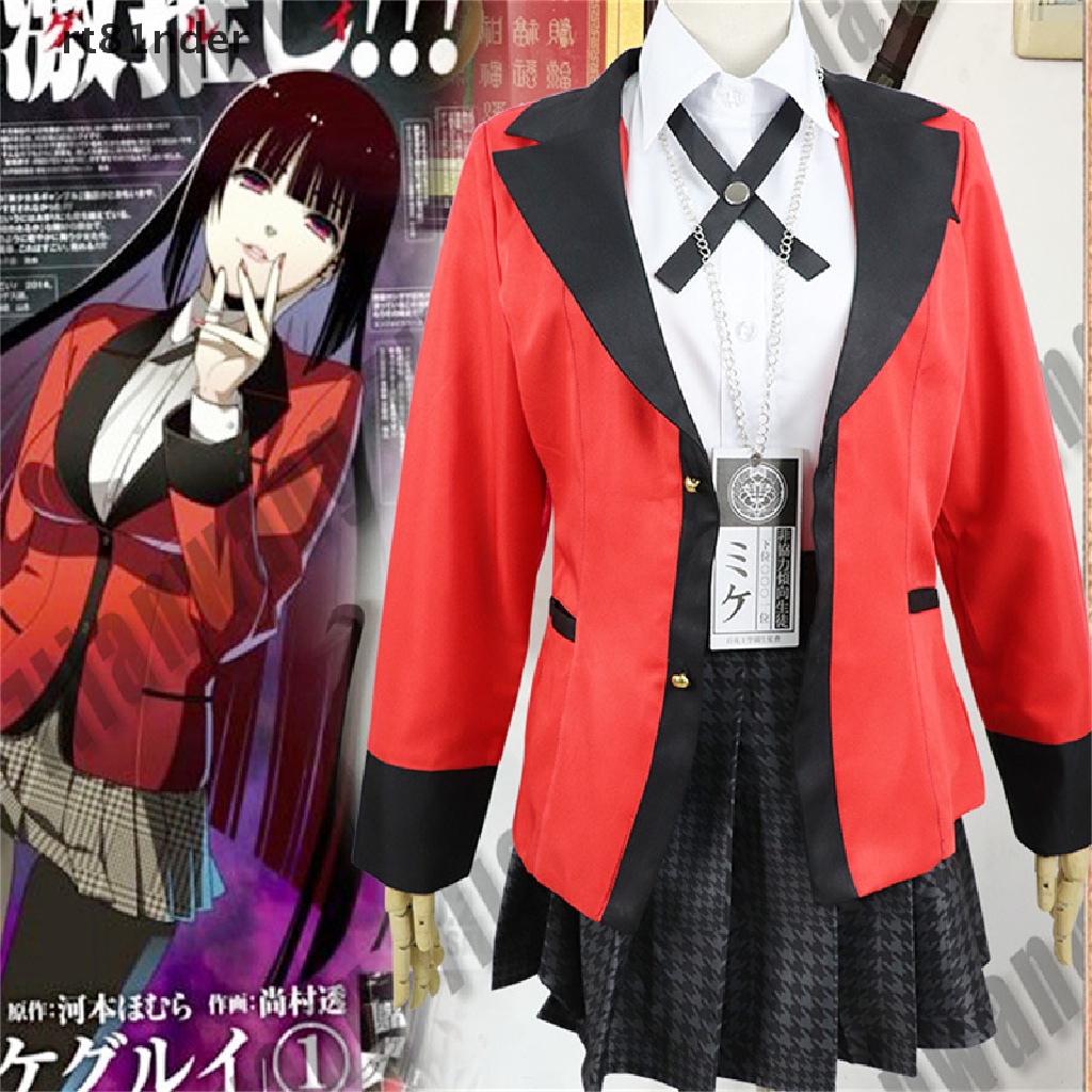 rt Full Set Kakegurui Jabami Yumeko Saotome Meari School Uniform Cosplay Costume n