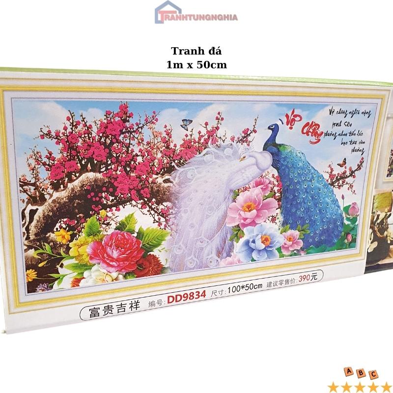 Tranh đính đá, tranh thêu chữ thập vợ chồng công