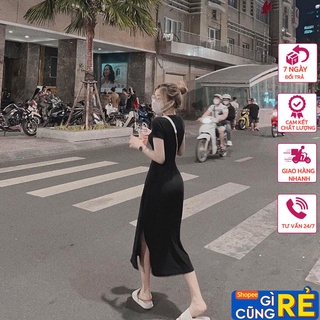 Váy 3 lỗ sát nách dáng dài đầm cotton 3 chiều, Đầm 3 Lỗ Maxi Basic Dáng Suông Chất Cotton Lụa Siêu Mát V16