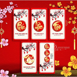 Bộ 10 BAO LÌ XÌ TẾT CANH TÝ 2020 - MẪU SANG TRỌNG - chất liệu giấy cao cấp bóng và dày