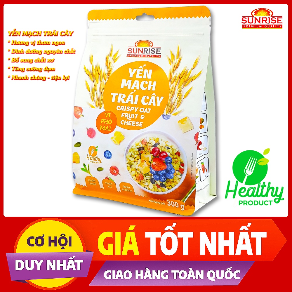 Yến mạch trái cây vị phô mai Sunrise gói 300g