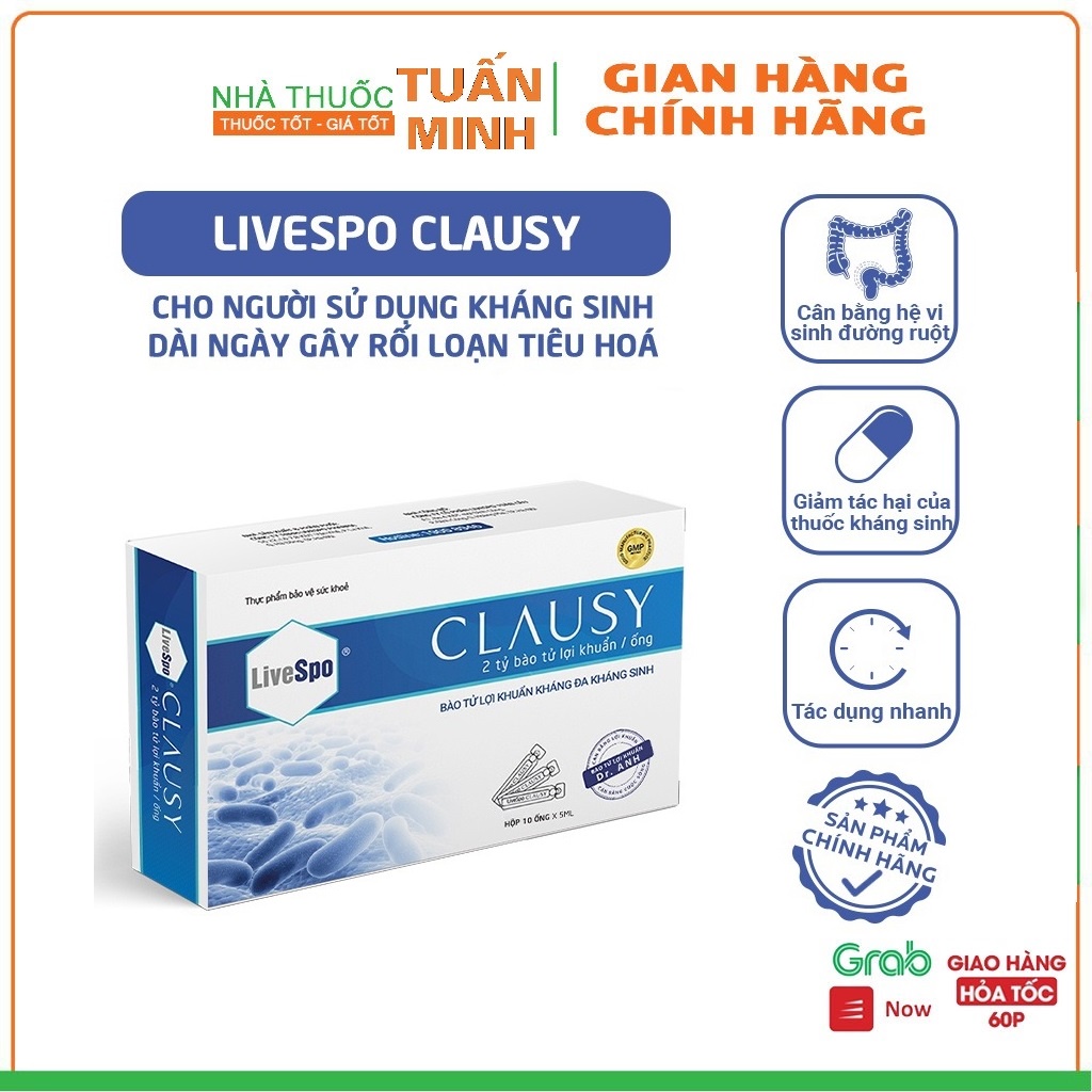 Livespo Clausy - Bào tử lợi khuẩn kháng đa kháng sinh