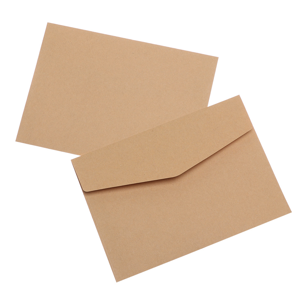 ❀SIMPLE❀ 10Pcs DIY Kraft Envelopes Office Supplies Greeting Card Wedding Invitation Business Gift European Style Craft Stationary Vintage Kraft Paper/Multicolor