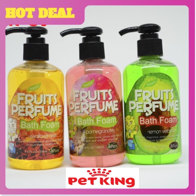 Sữa Tắm Nước Hoa Trái Cây Fruits Perfume 250ml cho Mèo Yêu