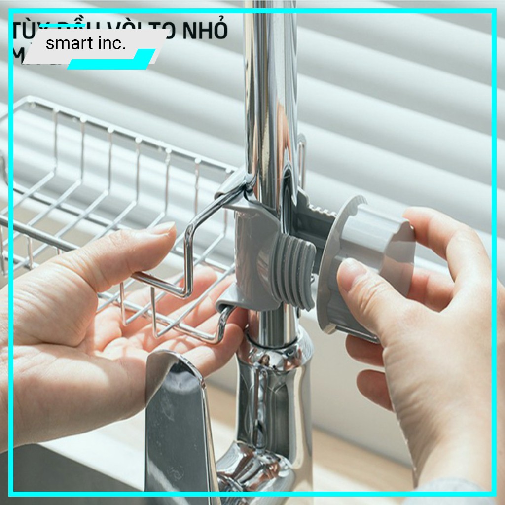 Kệ Inox Gắn Lavabo Đựng Đồ Rửa Chén Giá Treo Vòi Nước Đựng Xà Bông Đồ Phòng Tắm Nhà Bếp Trang Trí