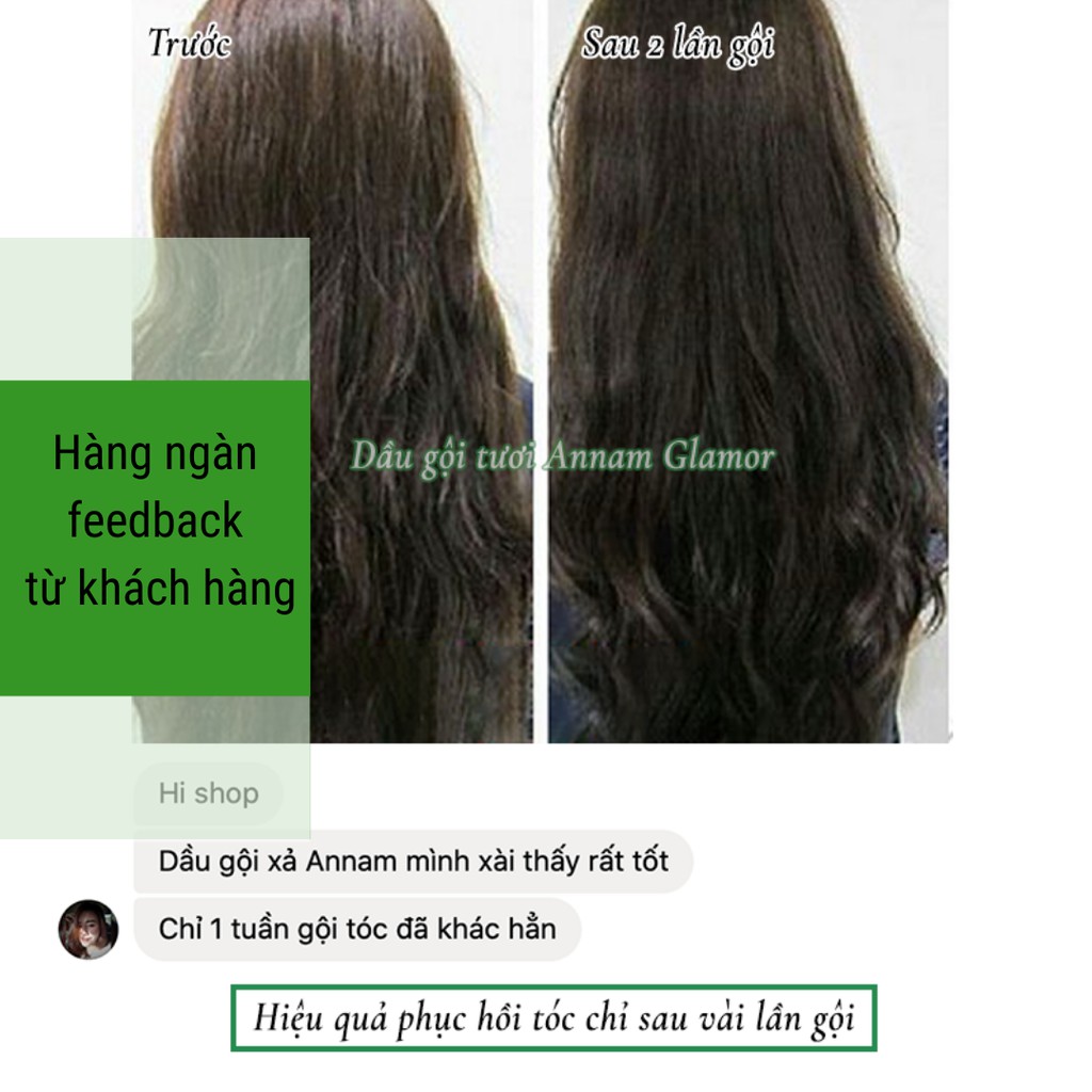 Dầu gội Bồ kết cô đặc ANNAM GLAMOR giảm rụng, kích thích mọc tóc 300ML (HANDMADE)