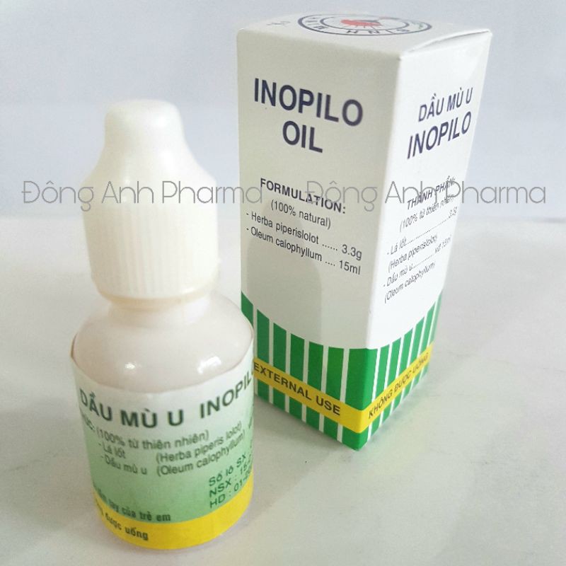 Dầu mù u Inopilo chấm bỏng/phỏng, mụn nhọt, ghẻ lở (chai 15ml) - Đông Anh Pharmart