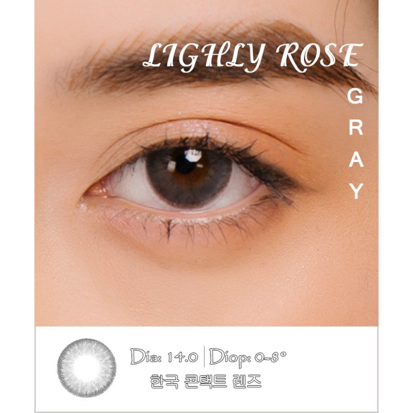 [CAM KẾT CHÍNH HÃNG] <Lens xám tây giãn tròng> LIGHLY ROSE GRAY 6 MONTH - Lens Hàn Quốc 6 tháng
