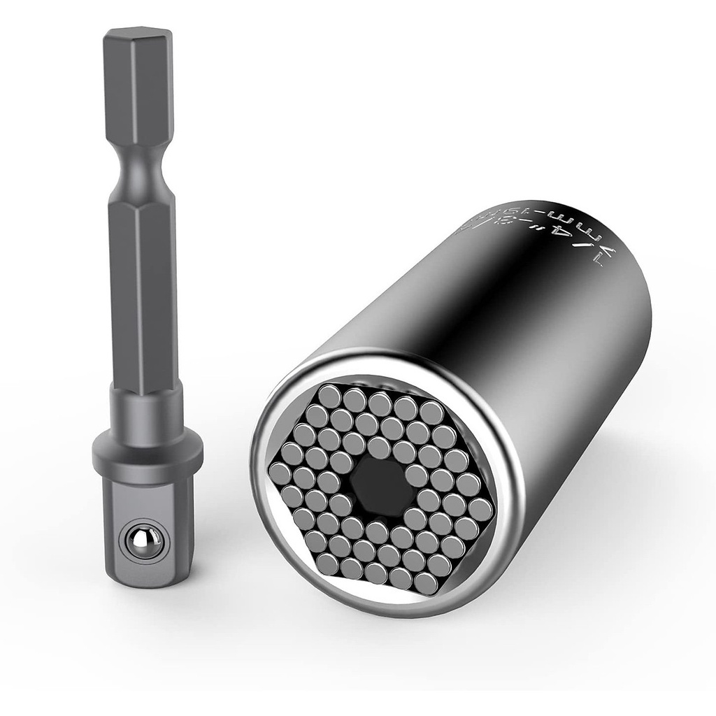 Ổ cờ lê đa năng 7mm - 19mm vặn vít gắn vào máy khoan 2 cạnh, 3 cạnh, 4 cạnh, 5 cạnh, 8 cạnh, lục giác