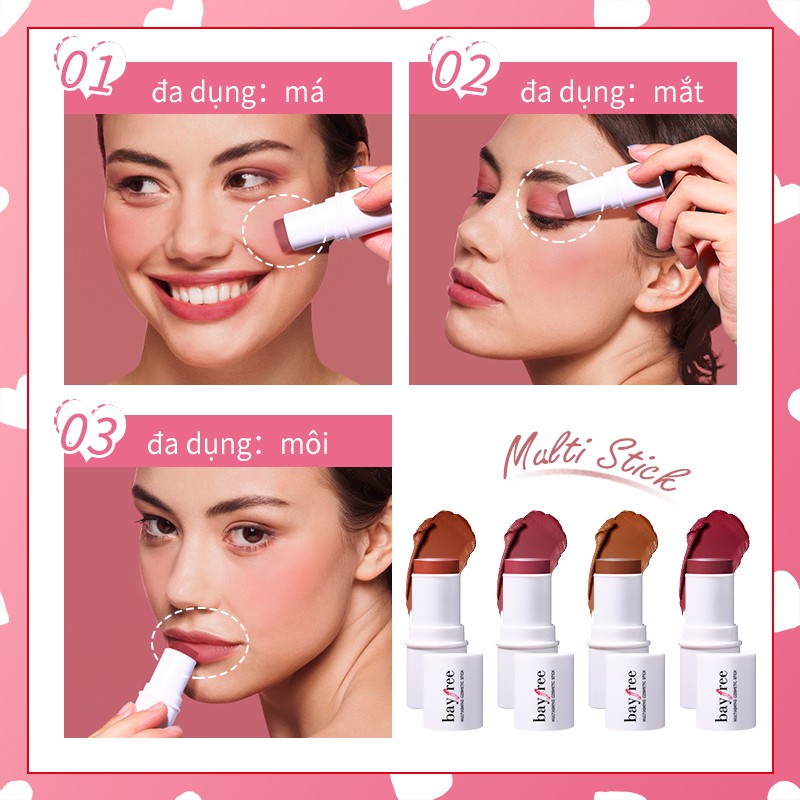 Thỏi phấn má hồng/phấn bắt sáng 3 trong 1 đa năng Bayfree 7g | BigBuy360 - bigbuy360.vn