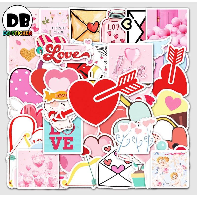 [50 Hình] Hình dán sticker phong cách tình yêu dễ thương dán trang trí mũ bảo hiểm, điện thoại, laptop - DB.115