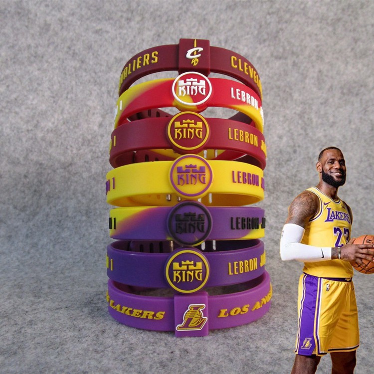 Vòng Tay Thể Thao Bóng Rổ Lakers Cavaliers LeBron James Bằng silicone Có Thể Điều Chỉnh