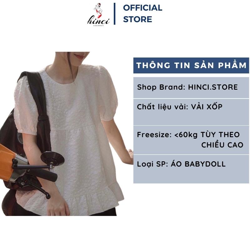 Áo babydoll chất xốp phong cách Hàn Quốc màu trắng [ATL]