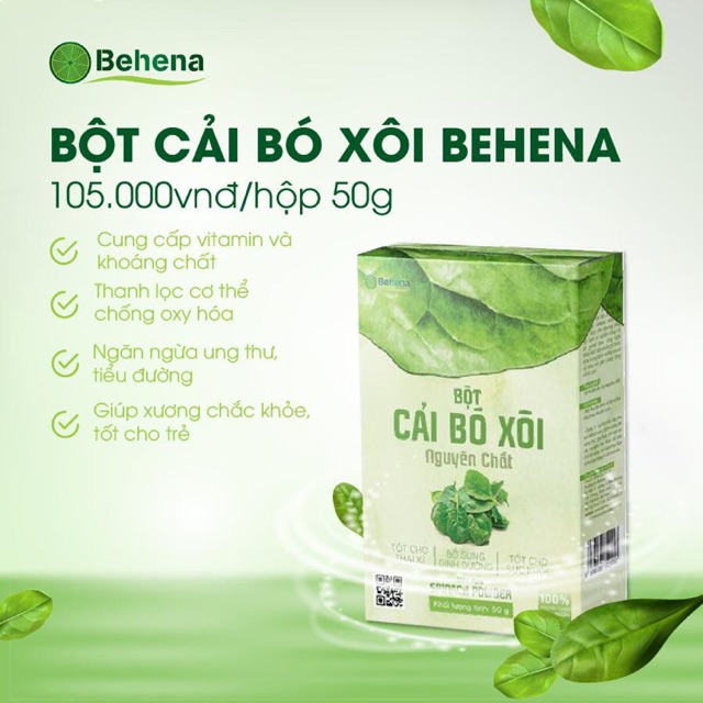 Bột cải bó xôi Behena 50g