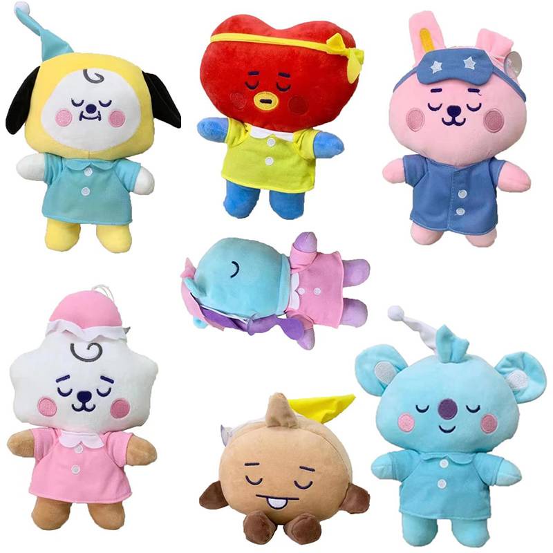 Gối ôm Gấu bông cho bé chó bông cosplay vải dãn 4 chiều cao cấp 2022 New KPOP BTS BT21 Cartoon plush soft stuffed Collection toys Children Christmas gift CHIMMY COOKY KOYA MANG RJ SHOOKY TATA