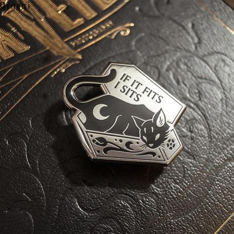 Ghim cài áo MISS ZOE hình mèo đen phong cách Punk