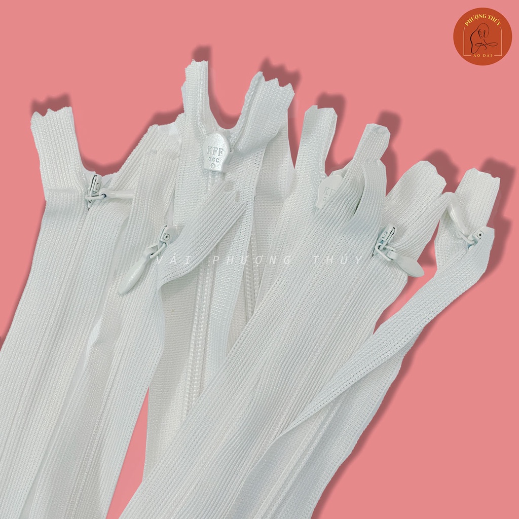 Khóa giọt lệ Vải Phượng Thúy dài 60cm dây kéo chắc chắn, mềm, trơn dễ may