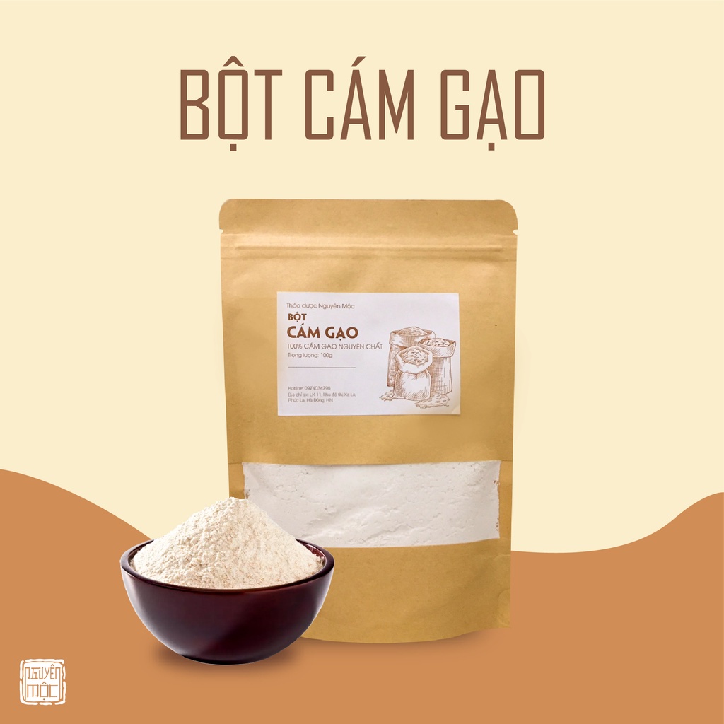 100GR Bột cám gạo nguyên chất Nguyên Mộc hỗ trợ mờ thâm ngăn ngừa mụn tẩy tế bào chết giảm nhờn cho da