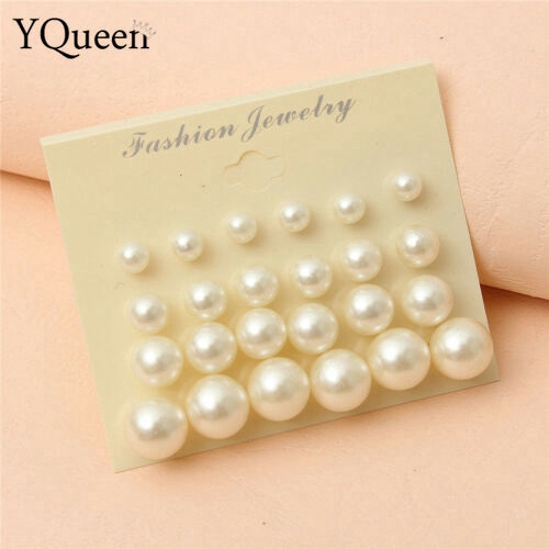 Bộ 12 đôi ngọc trai màu trắng thanh lịch 6-12mm