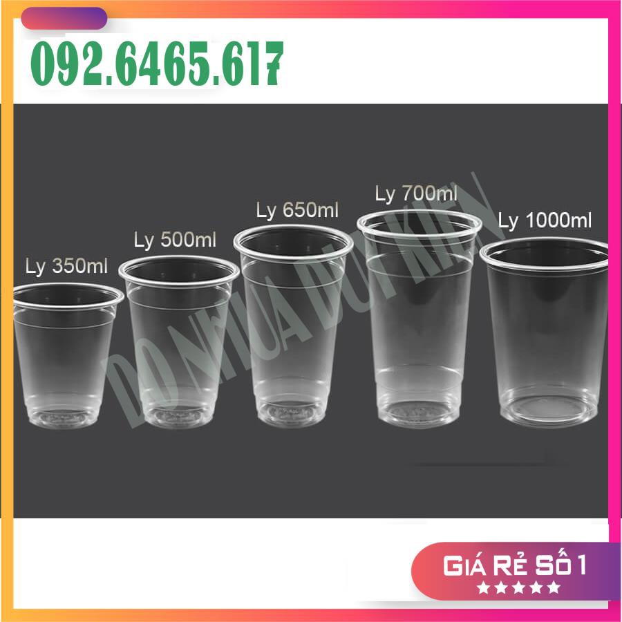 [NOWSHIP] 50 Cốc Nhựa PP 400ml - 500ml - 700ml Dùng 1 Lần Có Nắp Loại Đẹp - Đựng Đồ Uống - Có Thể Dùng Được Màng Ép Ly