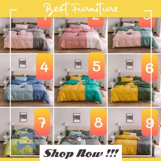 [Cotton Đũi] Bộ drap gối cotton đũi phối màu - bảng 9 màu chát chọn mẫu.