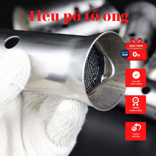 Ống tiêu giảm thanh Pô độ inox 304 có màng lọc tổ ong lắp cho các loại pô nổ như R9 SC MIVV LEOVINCE AKAMOVIC .....