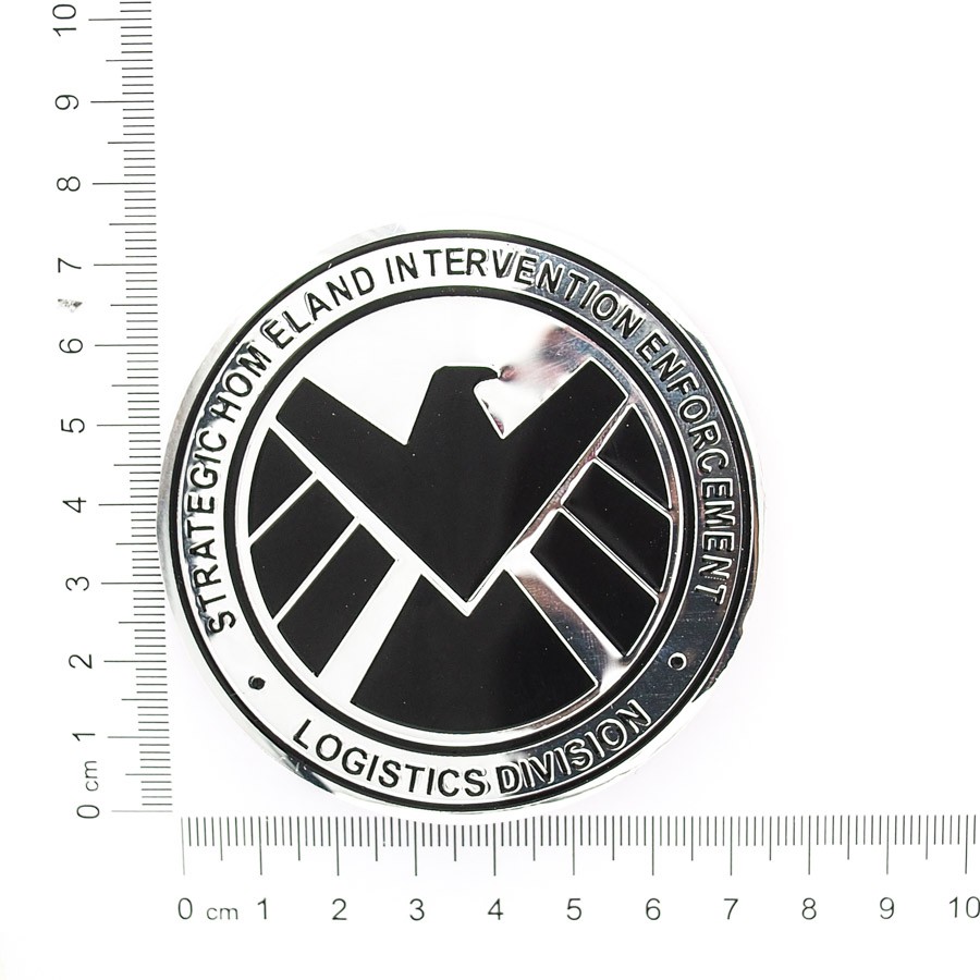Sticker decal metal hình dán kim loại STICKER FACTORY - Shield Tròn - Chim ưng đen