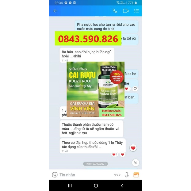 Viên uống hỗ trợ cai_rượu Swanson Kudzu Root 500mg Mỹ
