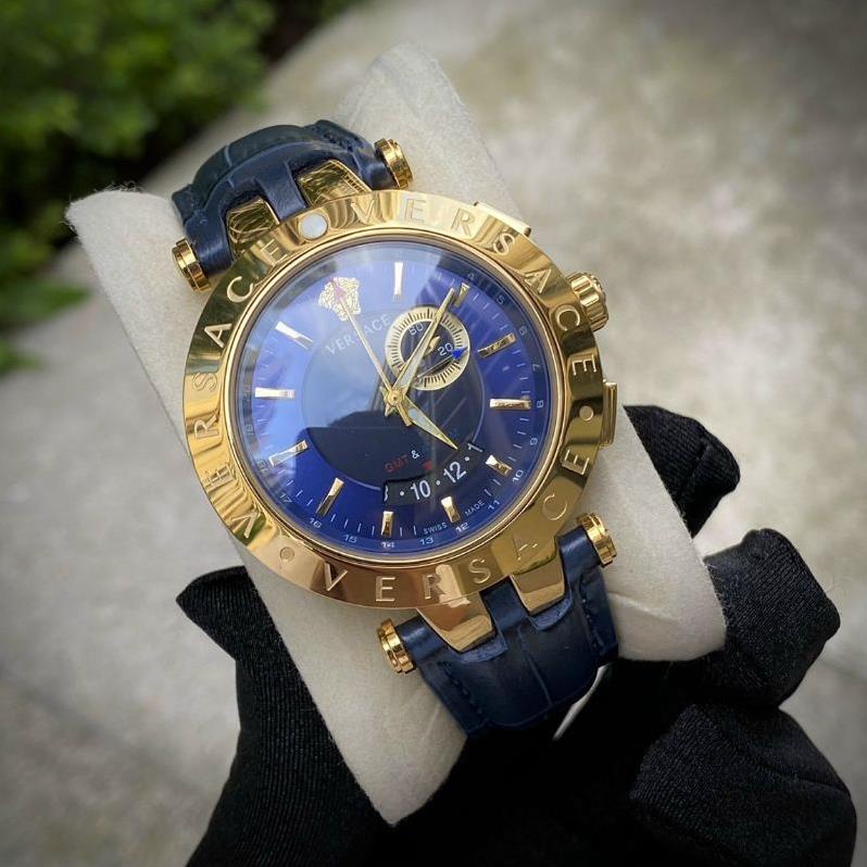 Đồng hồ nam nữ Versace dây thép không gỉ máy Thụy Sĩ size 43mm.