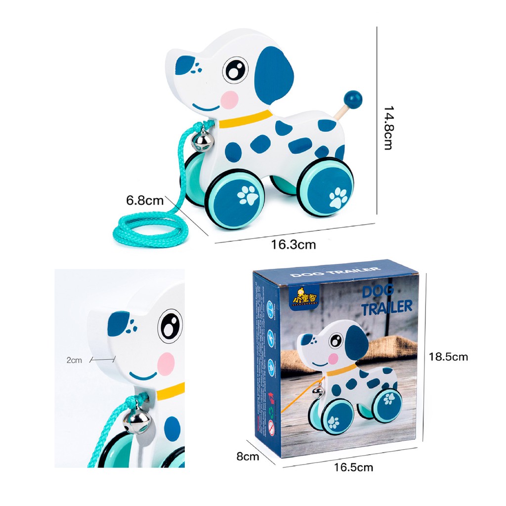 Đồ Chơi Xe Kéo Gỗ Kích Thích Bé Tập Đi Hình Thú Siêu Xinh Gỗ Tự Nhiên An Toàn Cho Bé Khi Chơi