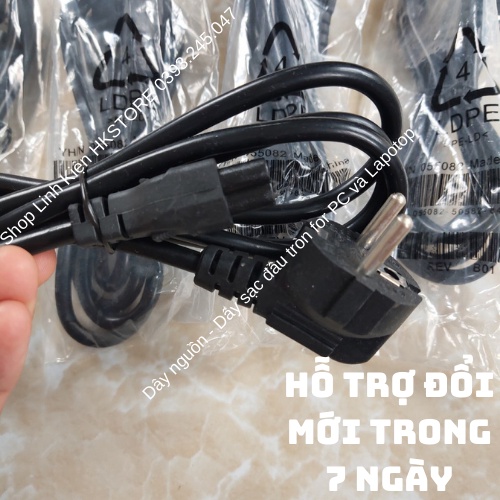 Dây nguồn sạc laptop và dây nguồn PC loại đầu tròn Cáp nguồn kết nối điện 220v tới cục sạc Laptop và Pc