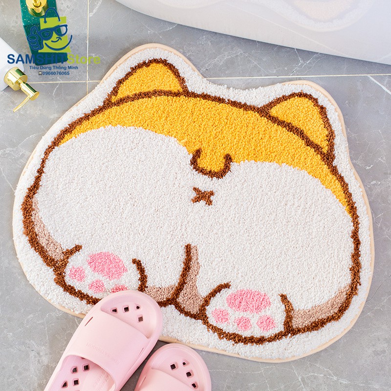 Thảm Chùi Chân Chống Trơn Trượt, Thảm Lót Chân Phòng Tắm, Cửa Ra Vào Phòng Khách, Phòng Ngủ Hình Thú Đáng Yêu - GD01