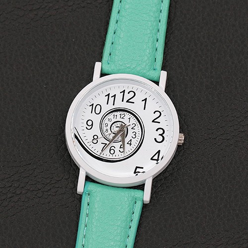 Đồng hồ dây giả da họa tiết ốc sên độc đáo cho nữ