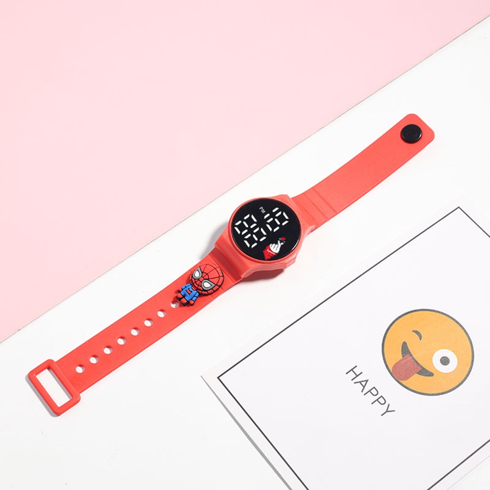 DISNEY Đồng Hồ Kỹ Thuật Số LED Chống Thấm Nước Hình Marvel Spiderman Captain America Doraemon Stellalou Stella Cho Bé Gái Melody, Doremon