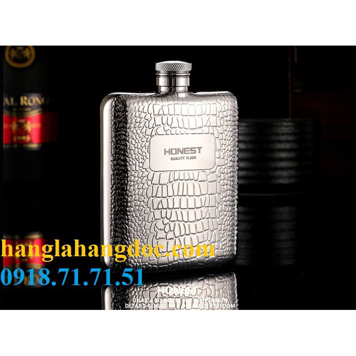 Bình Honest đựng rượu 6oz phiên bản da rắn siêu sang (180ml)