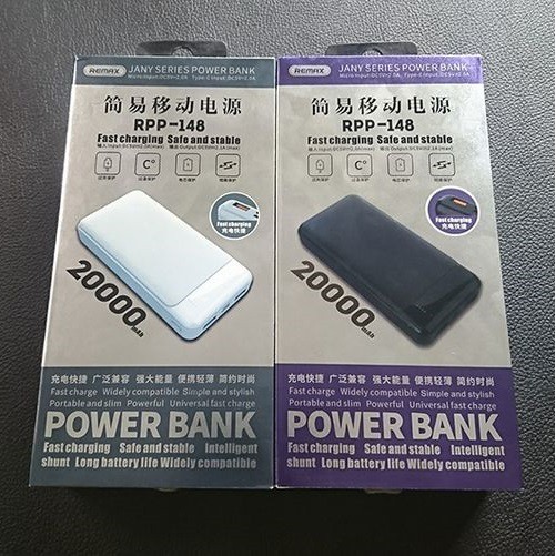 Pin sạc dự phòng Remax RPP-148 20000mAh lõi Li-Polymer 2 cổng sạc Input/Output