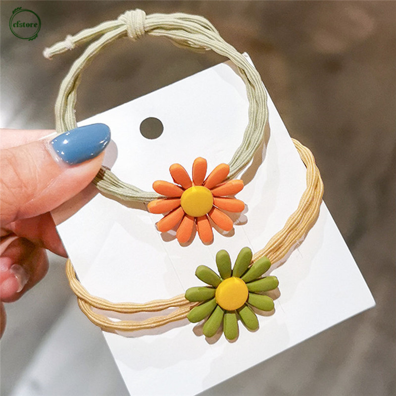 Dây Buộc Tóc Mặt Hình Hoa Cúc Nhiều Màu Dễ Thương Cho Nữ