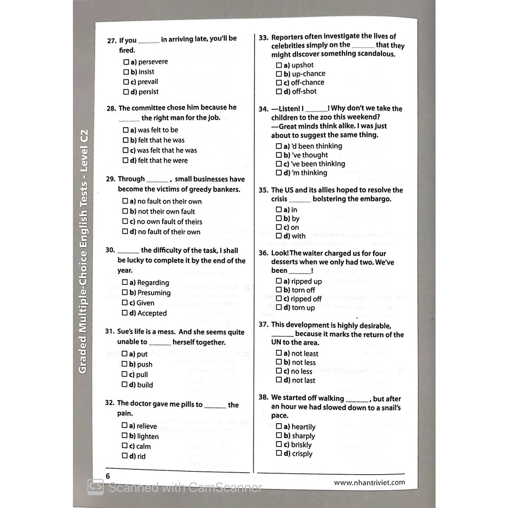 Sách Graded Multiple - Choice English Test Level C2