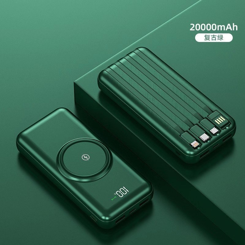 Sạc dự phòng không dây và có dây dung lượng 2000 mAh