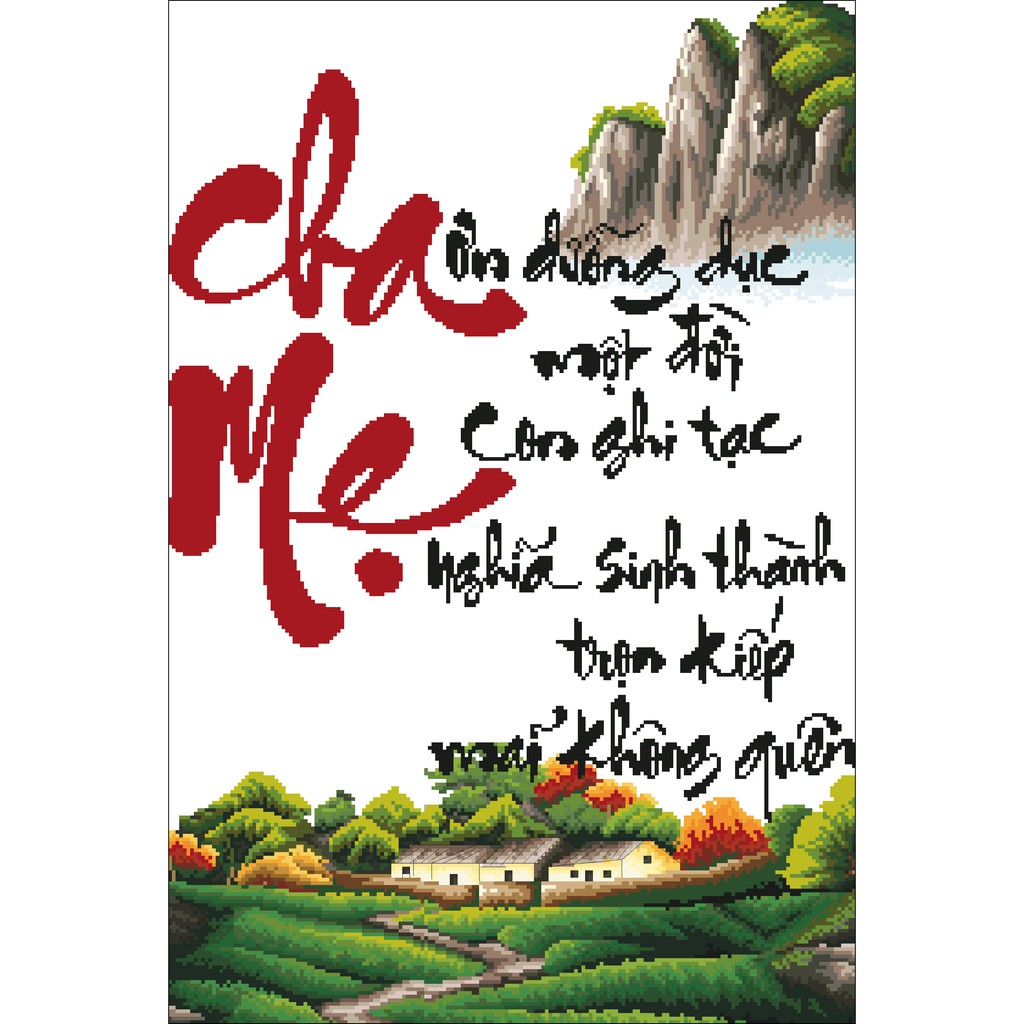 Tranh Thêu Chữ Thập Cha Mẹ 21