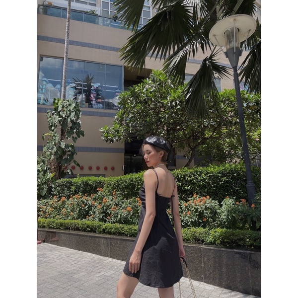 Jee- Black Narla dress- Đầm đen rút nhún