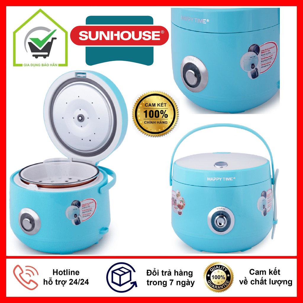 Nồi Cơm Điện SUNHOUSE HAPPY TIME HTD8522 Dung Tích 1.2 Lít Kèm Giá Hấp