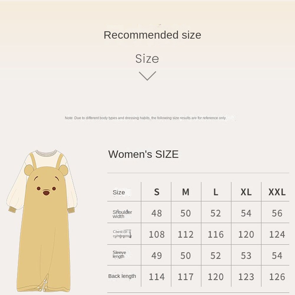 Bộ Đồ Ngủ Liền Thân Vải Cotton Dáng Rộng In Hoạt Hình Gấu Dâu Tây Dễ Thương Cho Nữ