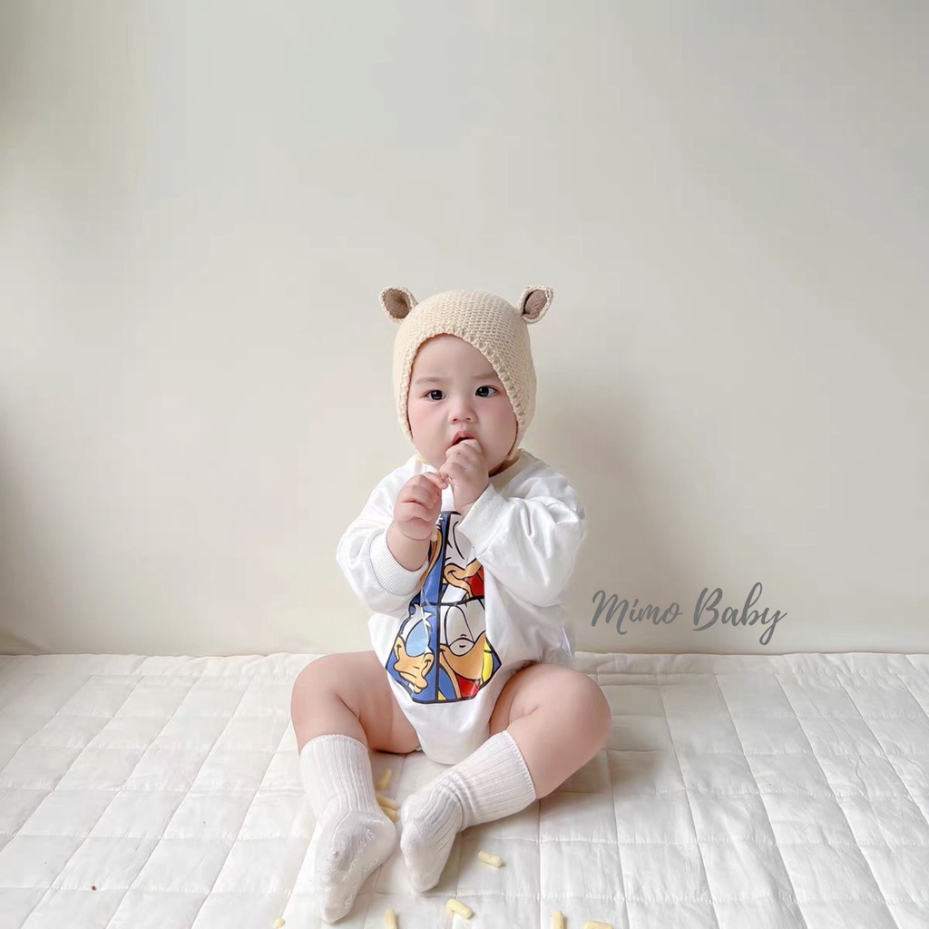 Mũ nón len cài cúc mùa đông hình tai nai dễ thương cho bé ML185 Mimo Baby