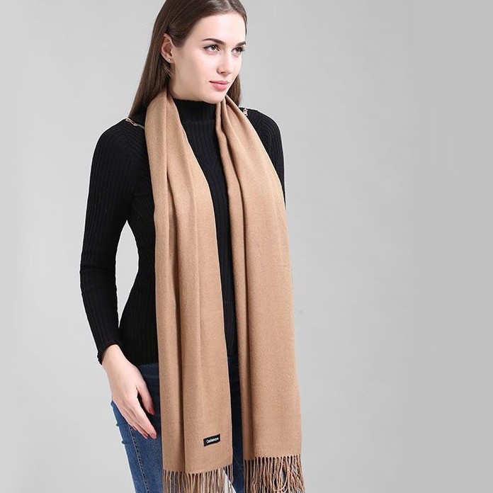 Khăn Quàng Cổ Nữ Jussy Fashion Cao Cấp Chất Len Cashmere Dày Mịn Ấm Áp Nhiều Màu Hot Trend Kích Thước 180x68cm