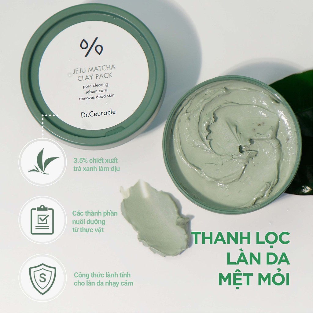 Mặt nạ đất sét và matcha DR.CEURACLE Jeju Matcha Clay Pack