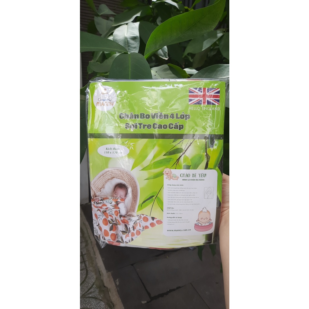 CHĂN XÔ SỢI TRE MANNY 4 LỚP BO VIỀN 1m1*1m3 / giá trải nghiệm